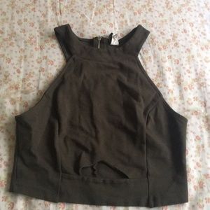 Green crop top